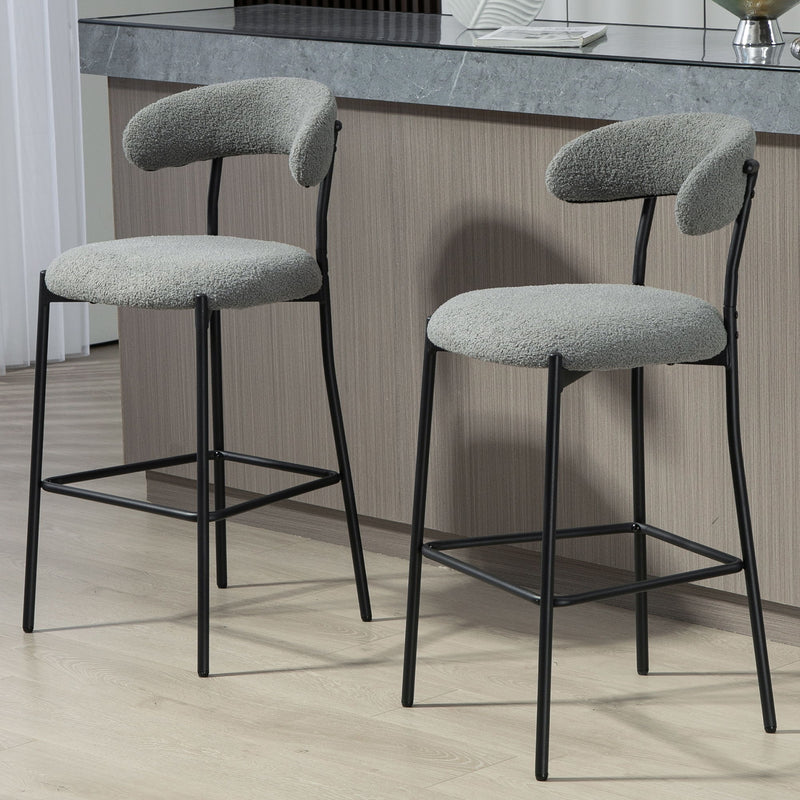 Counter Height Bar Stools With Powder Coating Base And Footrest