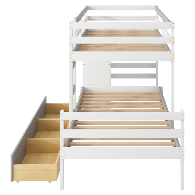 Loft Bunk Bed With Drawers And Ladder