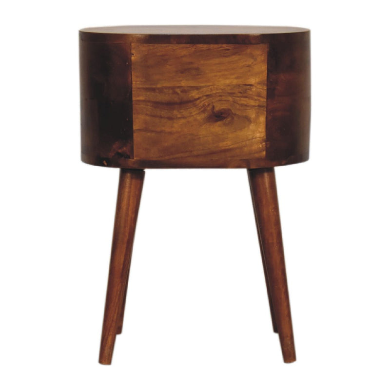 Mini Rounded Nightstand - Chestnut
