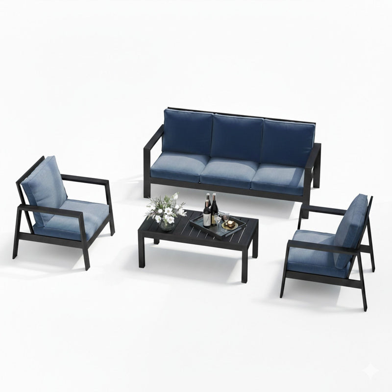 Modern 5 Seat Outdoor Patio Furniture Set With Coffee Table