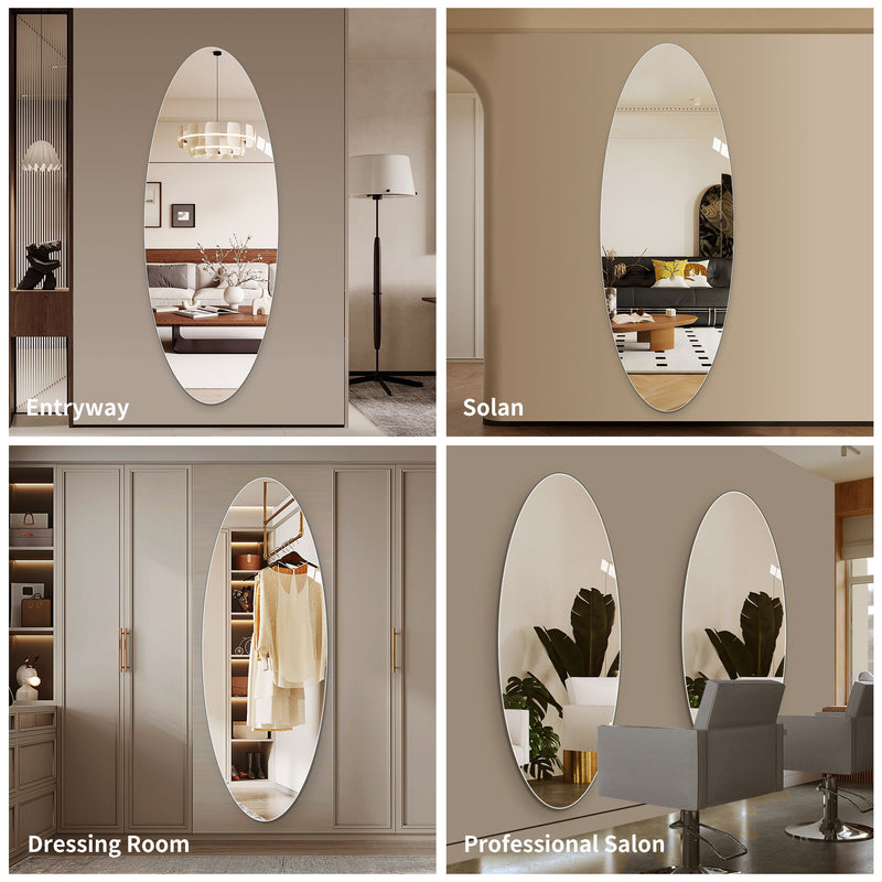Modern Oval Full Length Wall Mirror