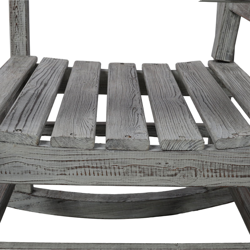 Oversized Porch Rocker Chair With Wide Seat And Tall Backrest