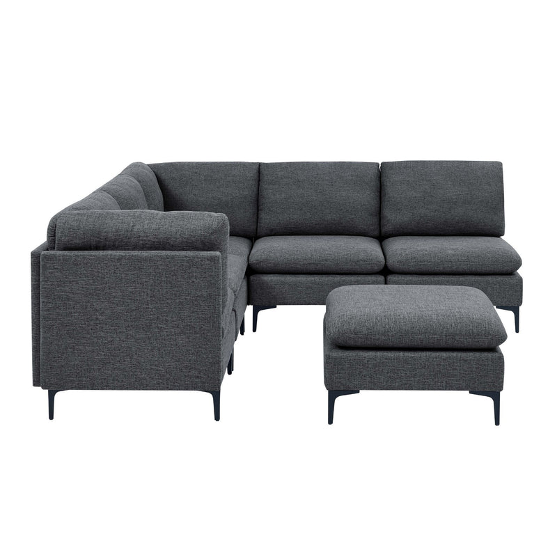 Upholstered Modular Sectional & Tall Legs