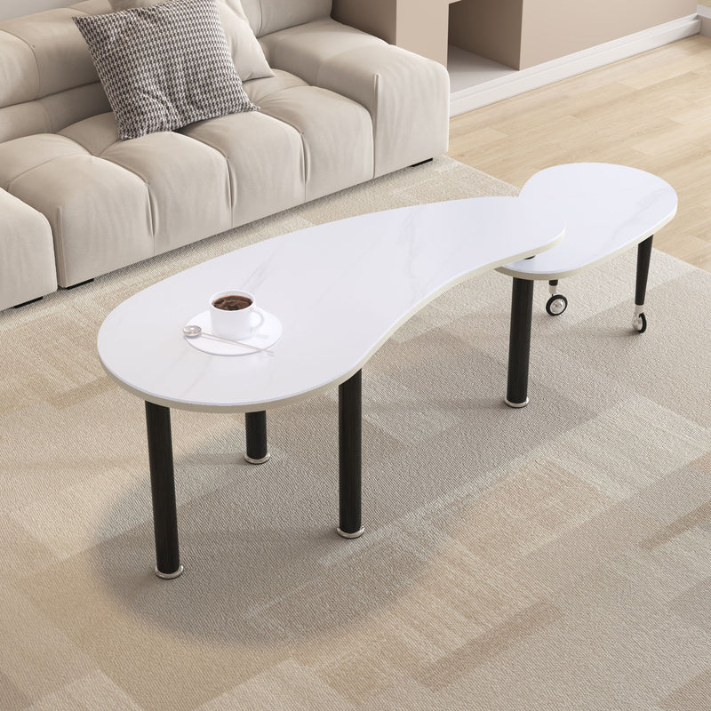 Rotatable Cocktail Table With Solid Legs, 360 Degree Rotating