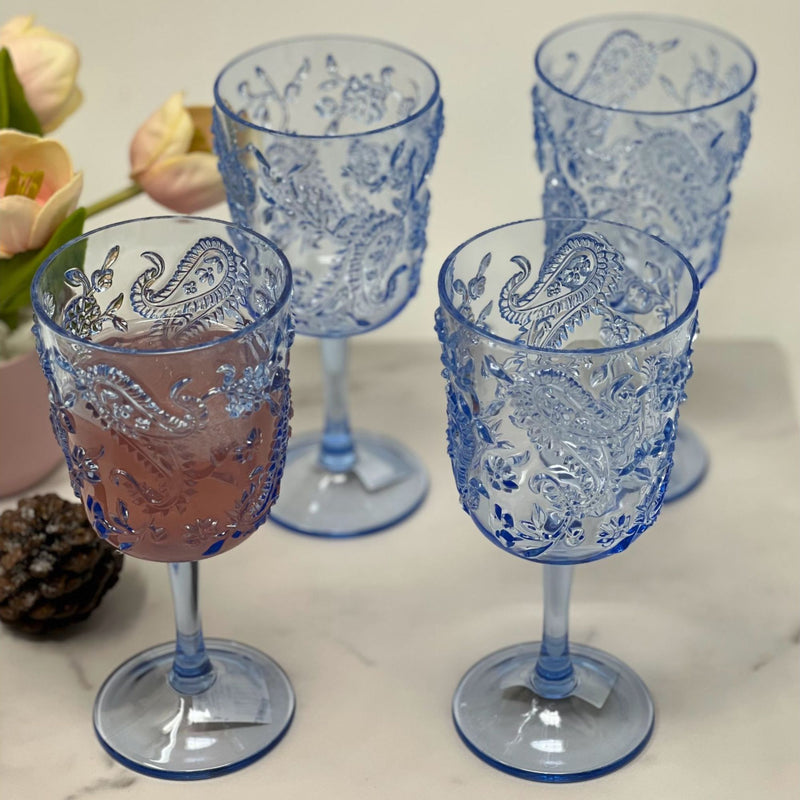 Paisley Acrylic Wine Glasses (Set of 4)
