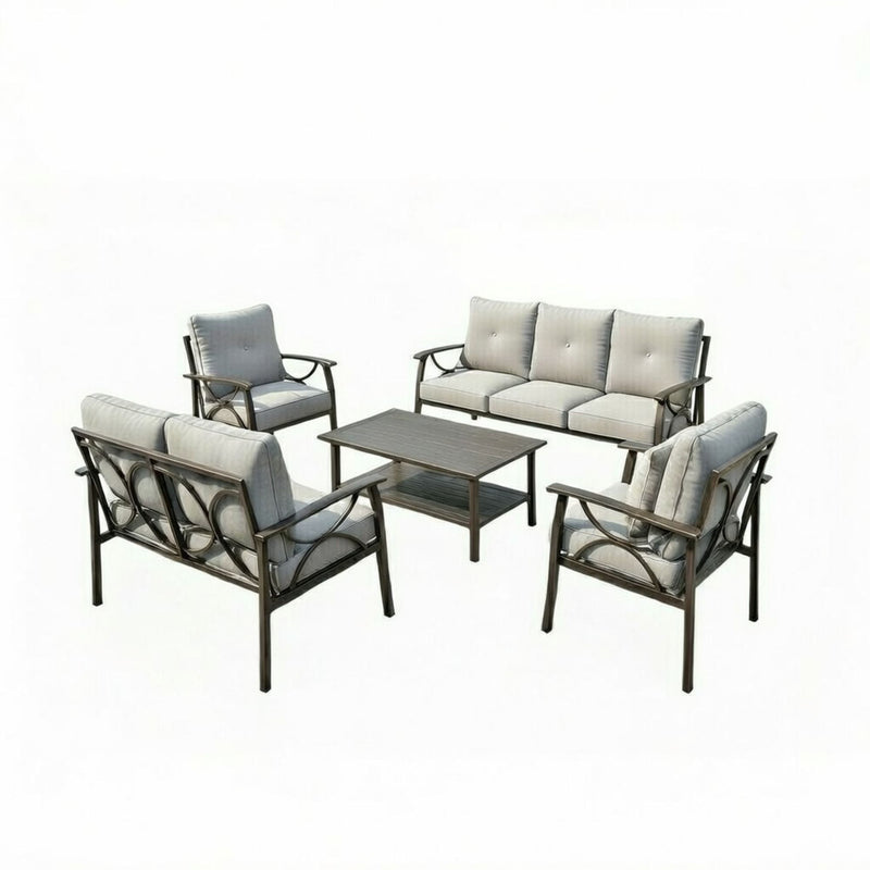 Patio Furniture Set With Coffee Table And Cushions For Backyard