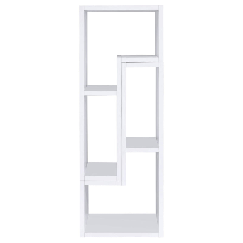 Convertable L-Shaped Bookcase With Open Shelves - White