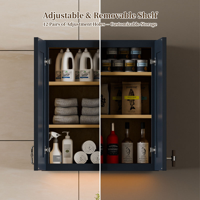 Shaker Wall Cabinet With 2 Adjustable Shelves