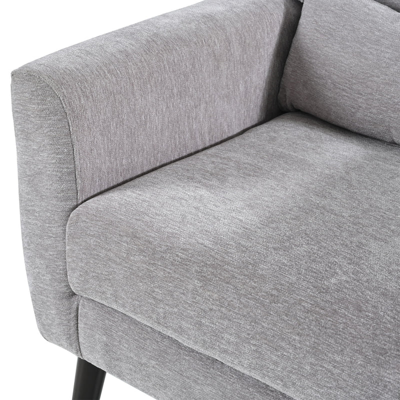 Modern Accent Chair, Arm Chairs For Living Room, Upholstered Mordern Armchair, Comfy Soft Padded Lounge Chair In Small Space, Bedroom, With Pillow, Solid Wood Leg