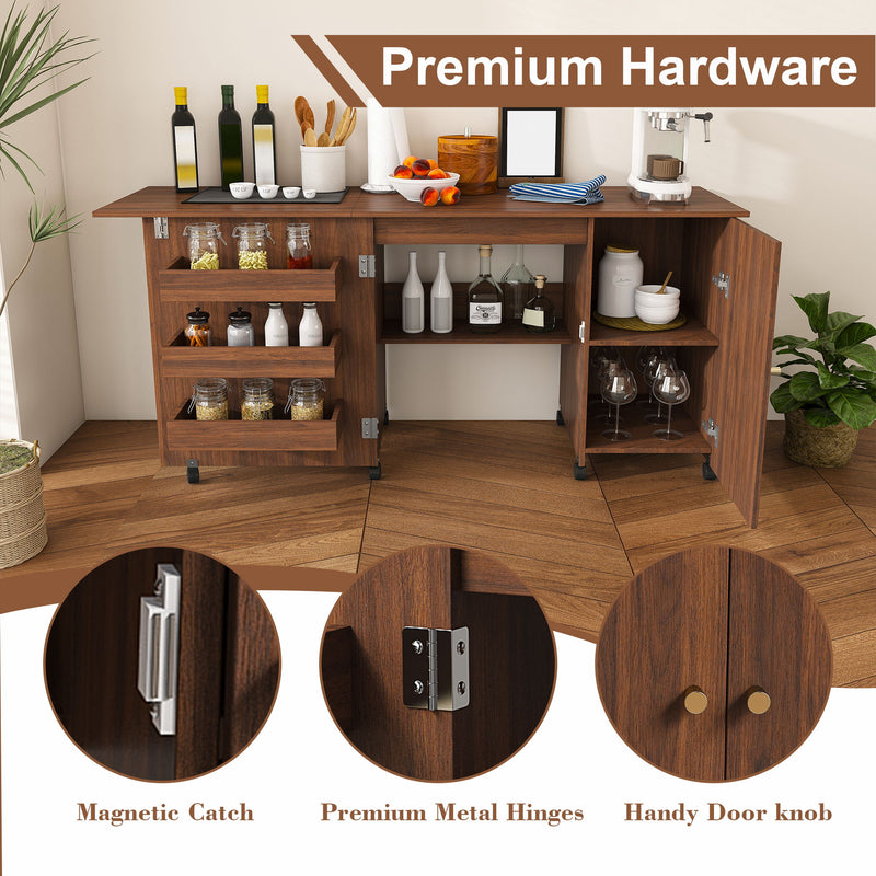 Foldable Sewing Table With Locking Casters