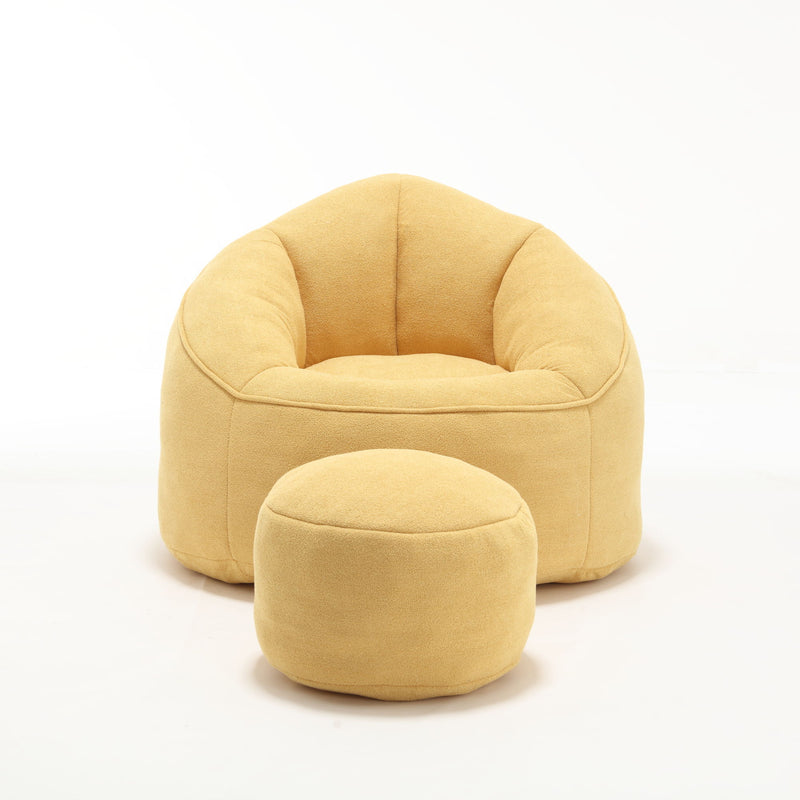 Bedding Bean Bag Sofa Chair High Pressure Foam With Footrest