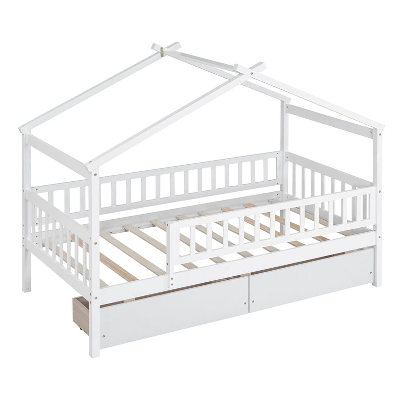 House Bed With 2 Drawers