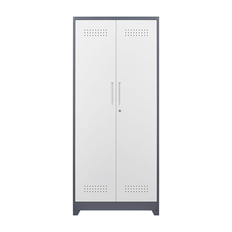 Lockers With Locking Doors, Adjustable Shelves, High Broom Tool Storage Cabinet