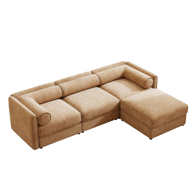 Contemporary Elegant Sofa With Storage And Ottoman