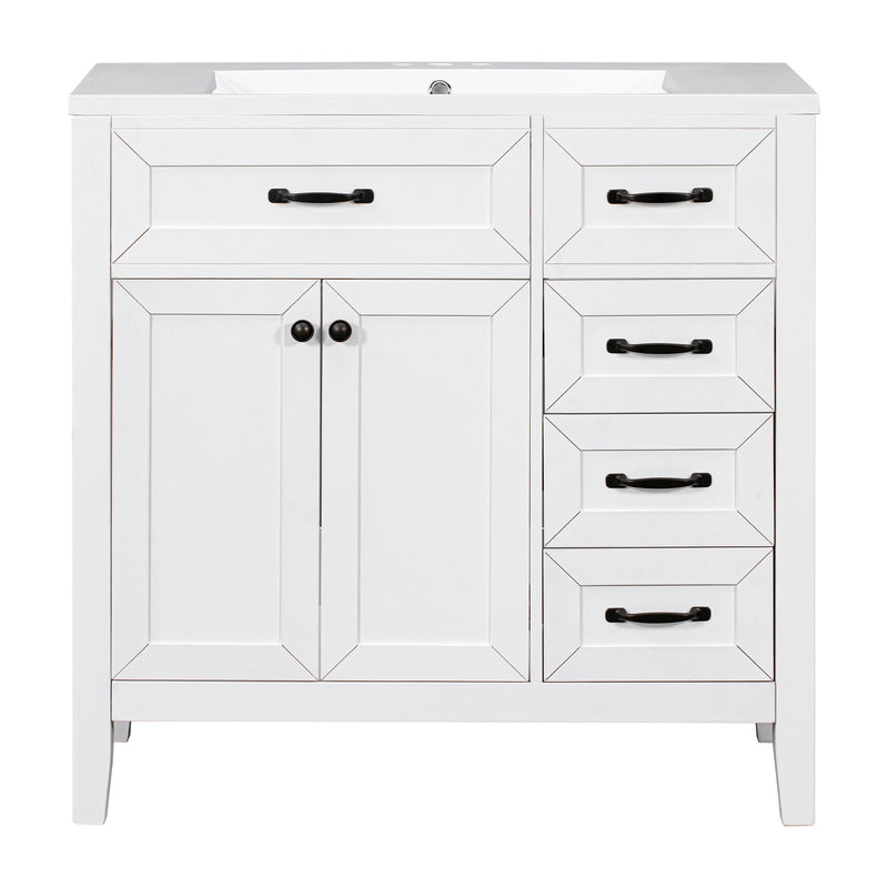 Modern Bathroom Vanity With Sink, Freestanding With Drawers And Doors