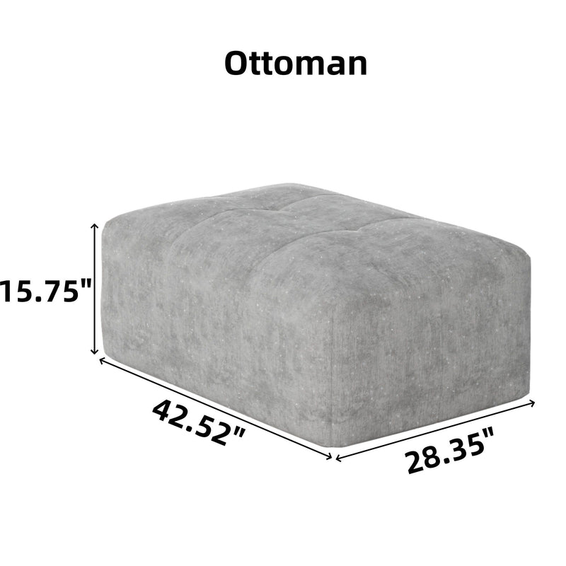 Modern Oversized Modular Sectional Sofa, Sparkling Fabric Soft Cushions With 2 Pillows