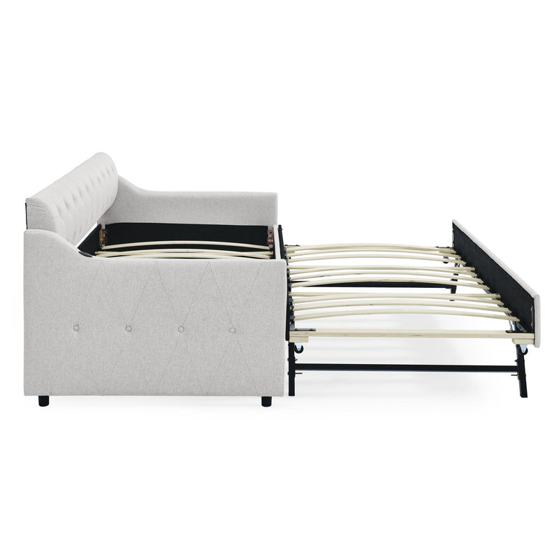 Size Upholstered Daybed With Trundle And USB Charging Armrest