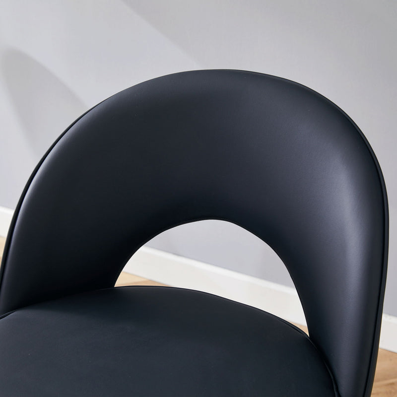 Modern Upholstered 360° Rotatable Bar Chair With Metal Legs For Dining Room (Set of 2)