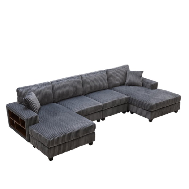 U-Shaped Convertible Sofa, 4 Seater Large Living Room Lounge