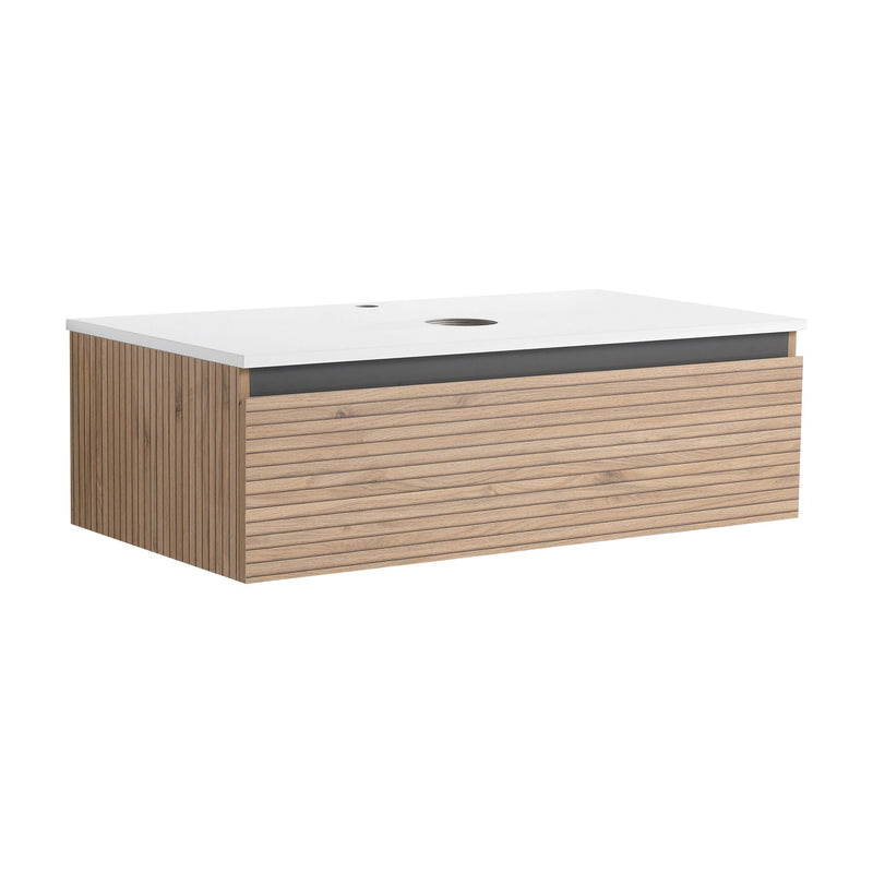 Wall Mounted Bathroom Vanity & 1 Soft Close Drawer (Excluding Sink)