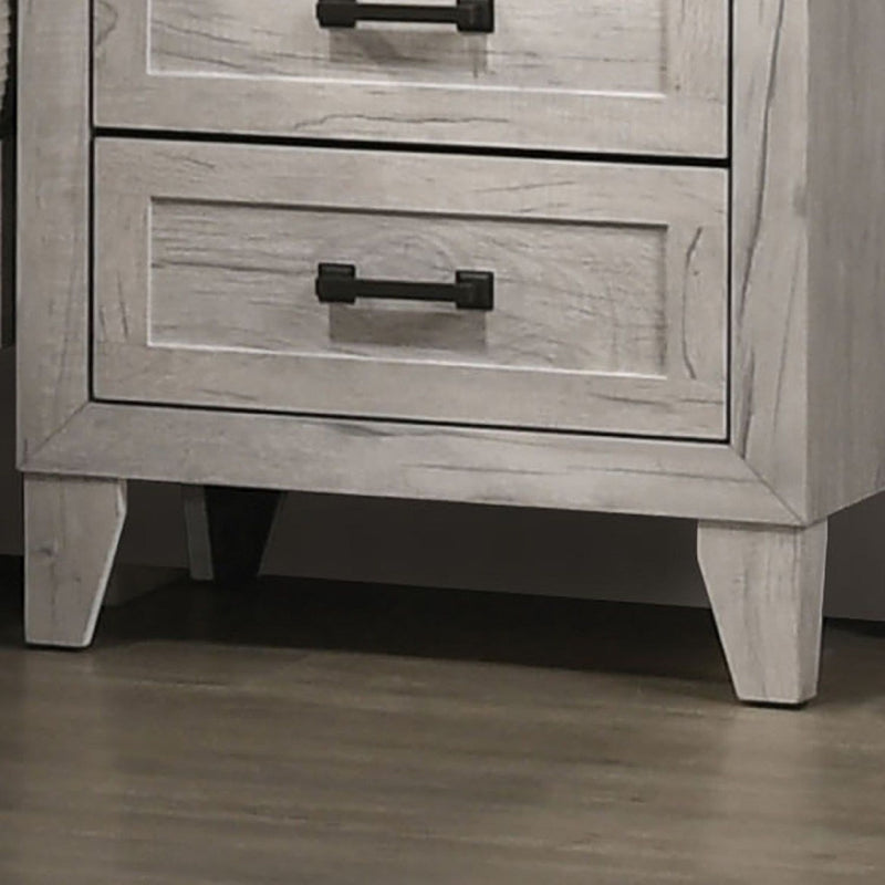 Nightstand, Bedside Table - White Washed