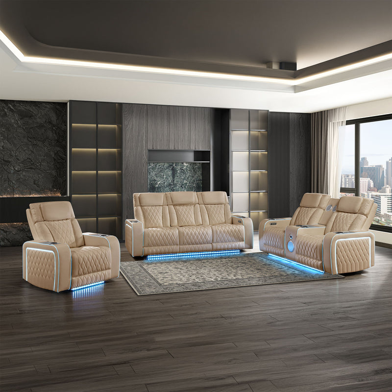 Electra - Power Reclining Set With Power Headrests, Massage And LED Lighting