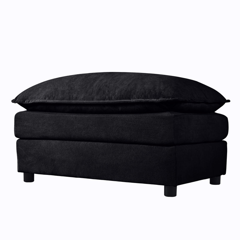 Oversized Chair With Movable Ottoman, Soft Upholstered Lounge Chair