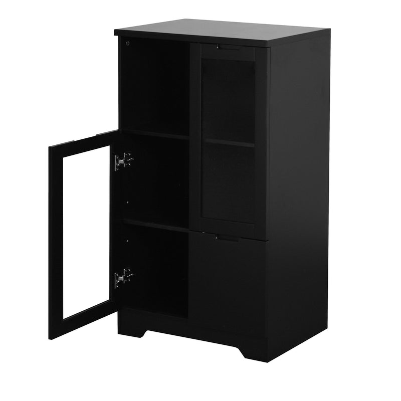 Modern Cabinet With Glass Doors And Drawer
