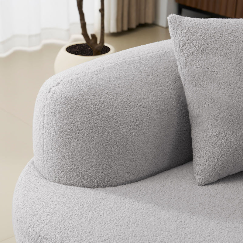 Curved 4 Seater Sofa For Small Spaces - Gray