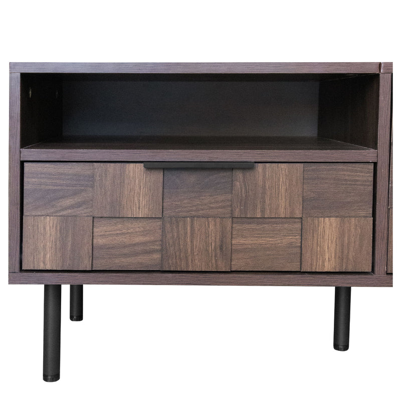78" TV Stand With Storage Cabinets For Living Room - Walnut