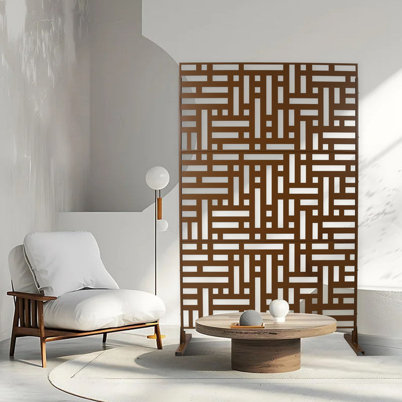 Decorative Freestanding Metal Privacy Screen For Indoor & Outdoor Use