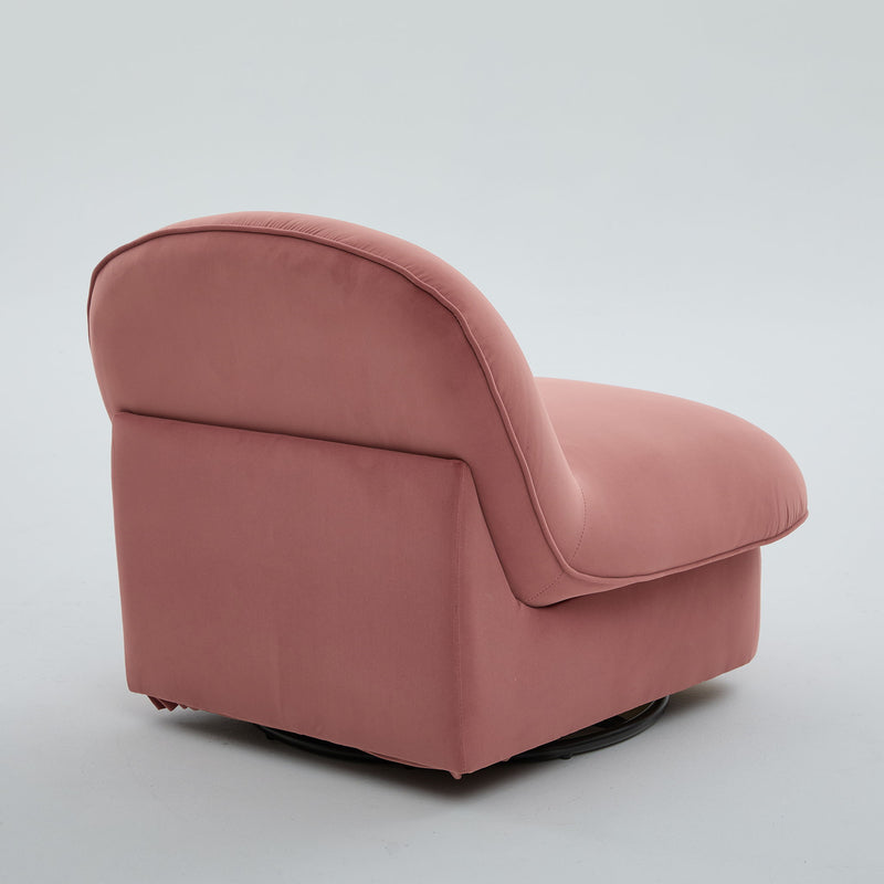 Pumpkin Shaped Swivel Accent Chair, 360 Degree Rotation For Living Room