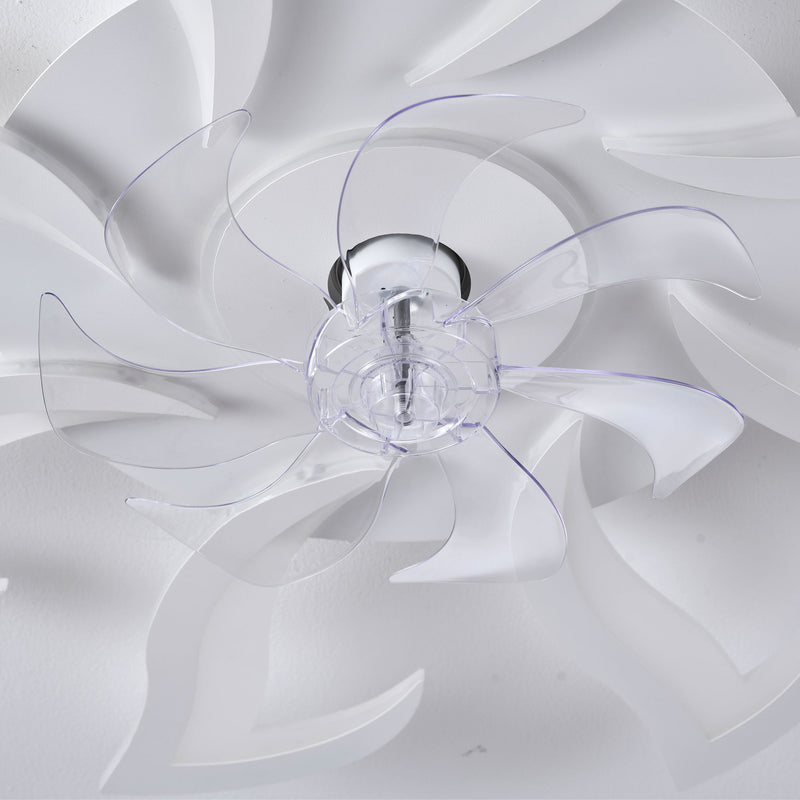 Flower Ceiling Fan With Remote Controlled LED Light, Flush Mount DC Motor Fan