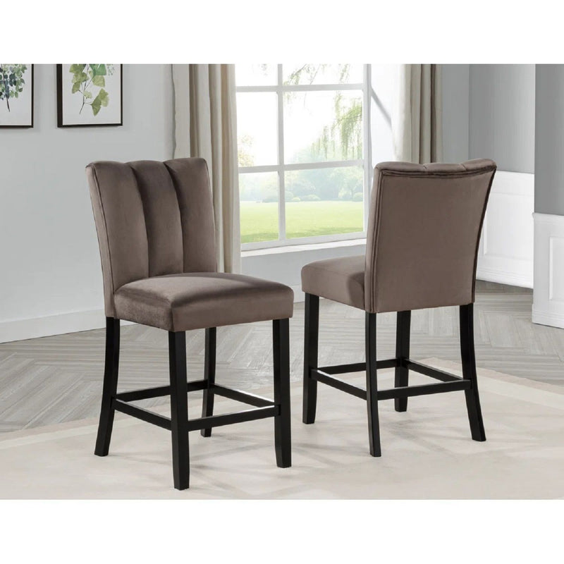 5 Piece Counter Dining Set With Table, Chairs - Black / Brown