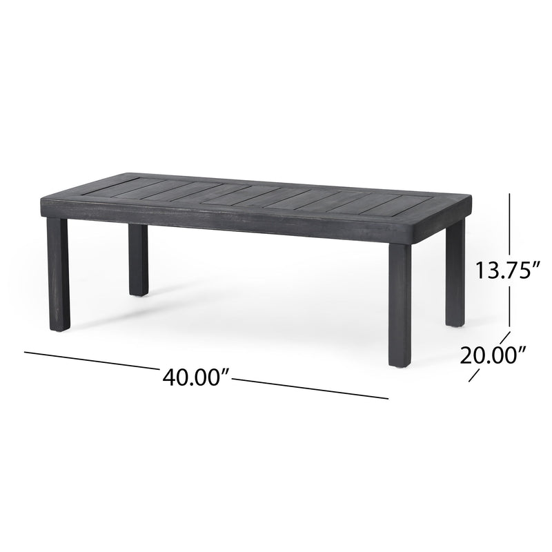 Acacia Wood Loveseat And Coffee Table Set With Cushions