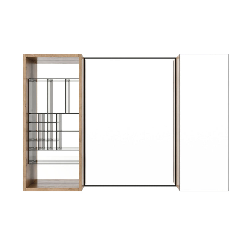 41.3" Wall Mounted Bathroom Cabinet With Adjustable Shelves Storage Unit - Imitative Oak