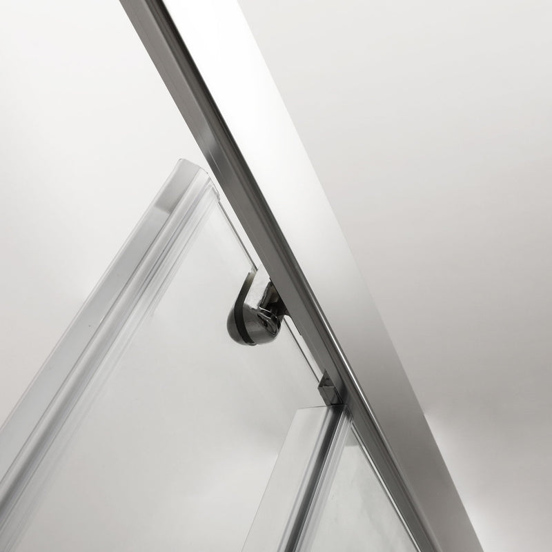 Single Sliding Bypass Shower Enclosure, Tempered Glass - Chrome