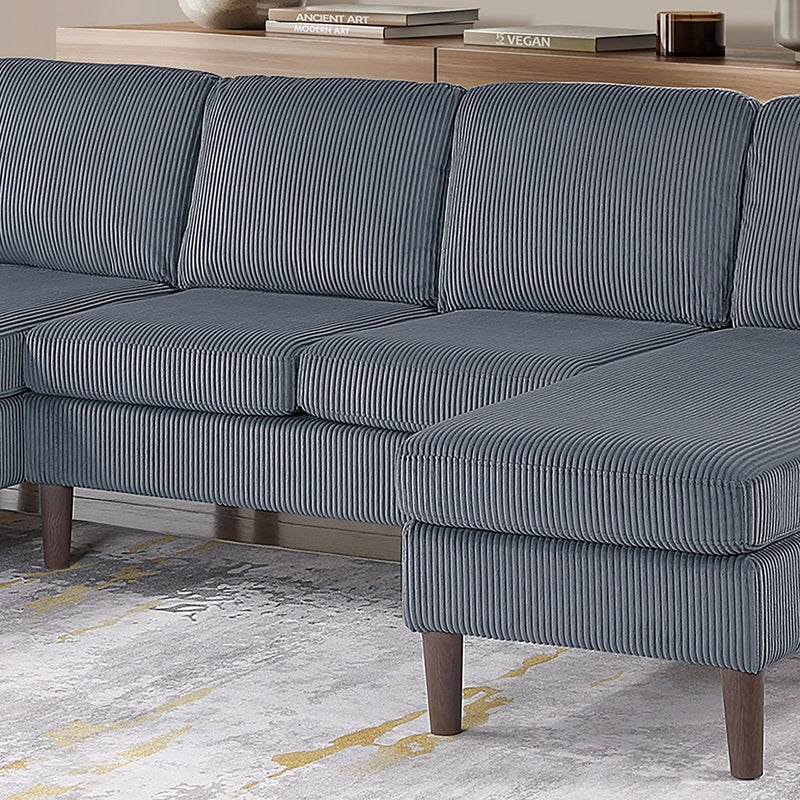 Sectional Set With Dual Chaises And Square Arms