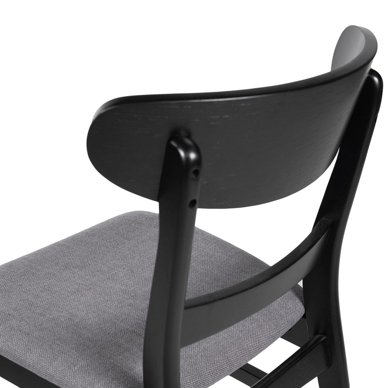 Modern Dining Chair With Upholstered Seat And Wood Frame