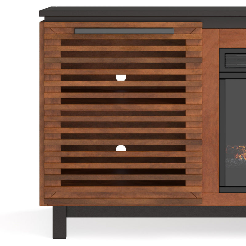 Graceland - Fireplace TV Stand Console For TVs Up To 100" - Black / Bourbon