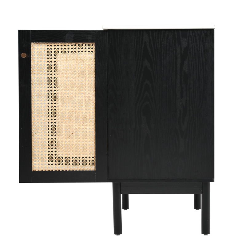 Bathroom Vanity With Soft Closing Mechanism - Black