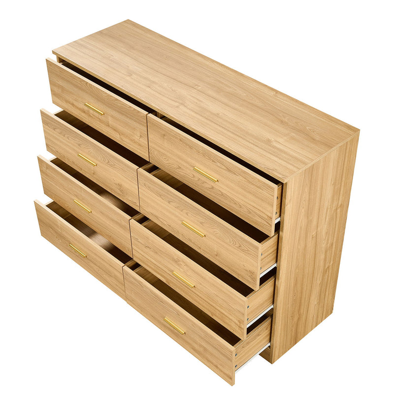Modern Drawer Dresser For Bedroom, Ample Storage Wide Chest Of Drawers
