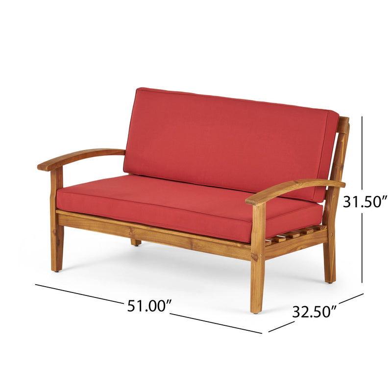 Outdoor Chat Set With Coffee Table And Loveseat