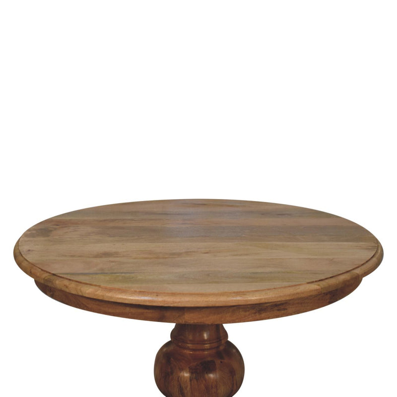 Round Turned Dining Table - Oak