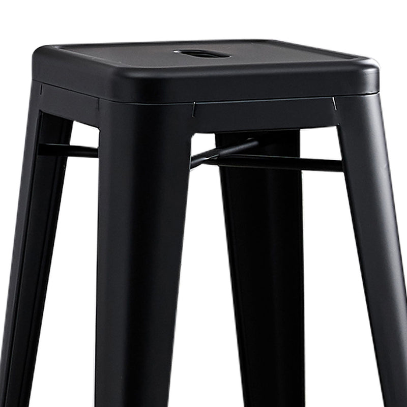 Backless Lightweight Bar Stools (Set of 2) - Black