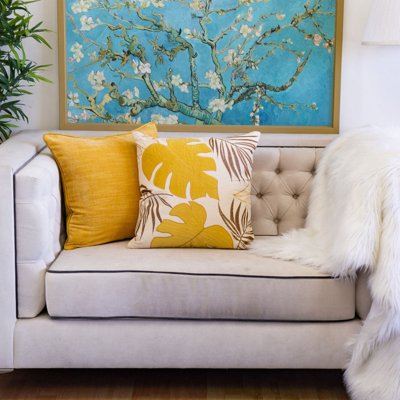 Autumn Vibes Leaf Accent Pillow