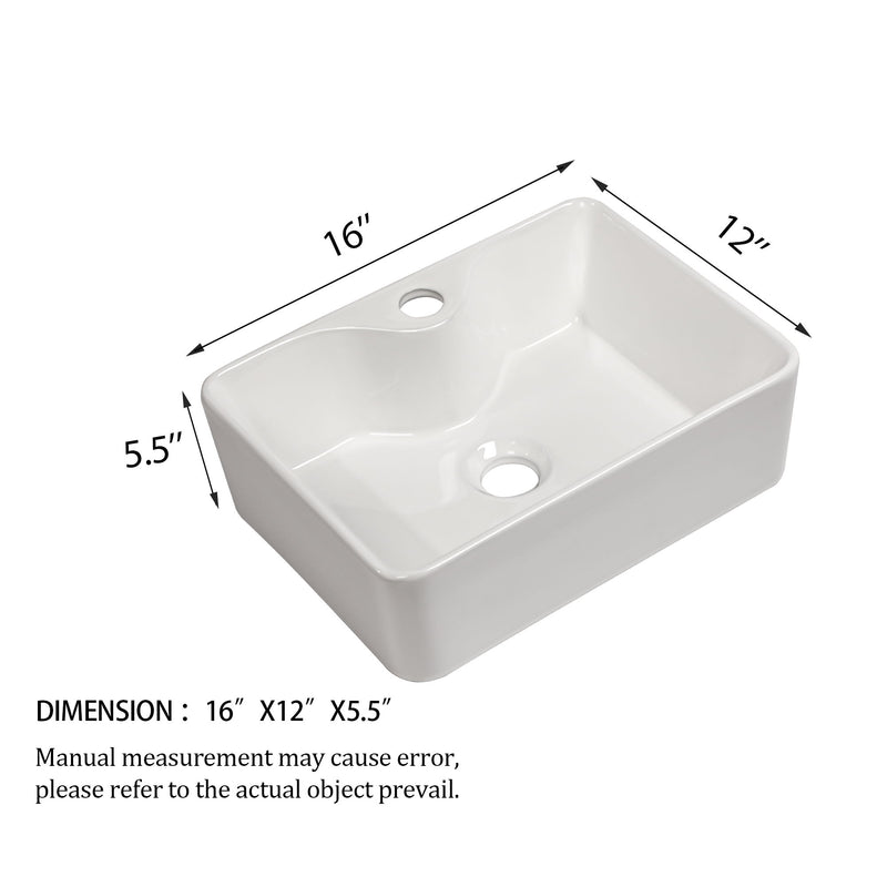 Modern Ceramic Rectangular Vessel Bathroom Sink With Sleek Design