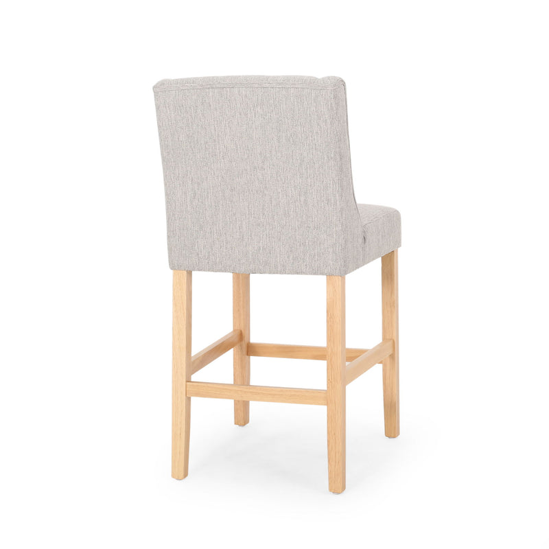 Vienna - Contemporary Fabric Tufted & Wingback Counter Stools (Set of 2)