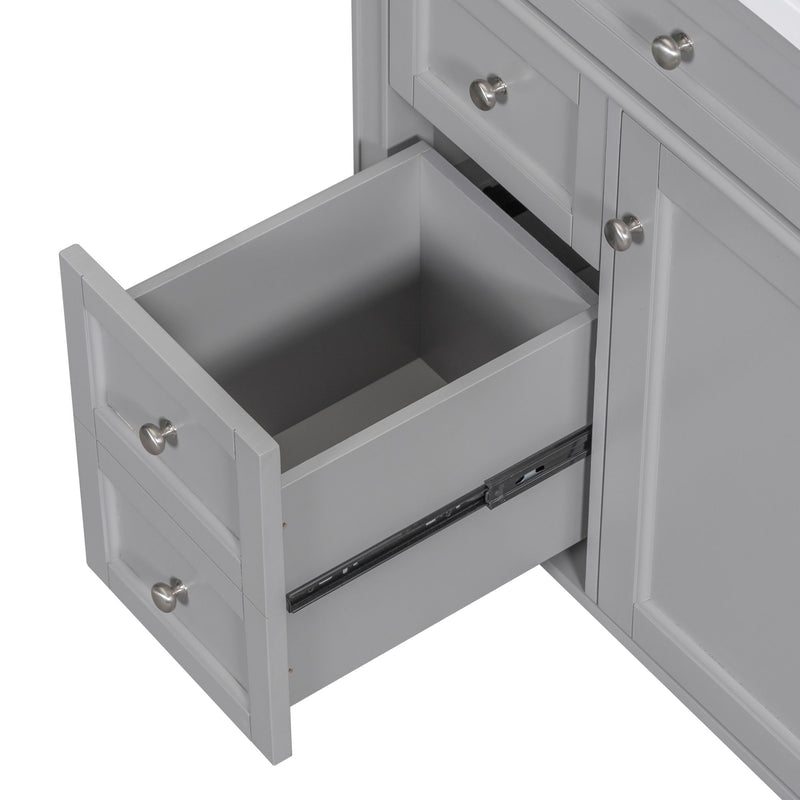 Bathroom Vanity With Top Sink, Storage Cabinet With 2 Drawers, Tip Out Drawer