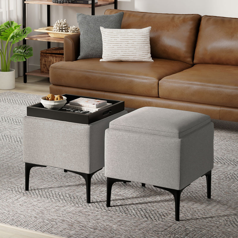 Natasha - Multifunctional Storage Ottoman With Tray